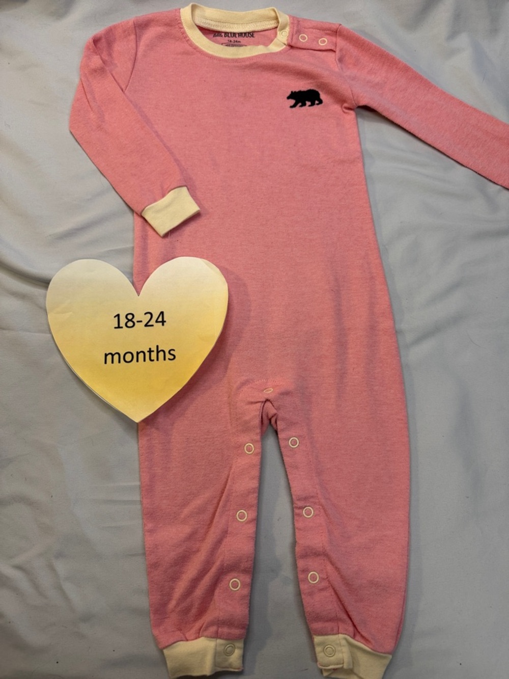 Little Blue House Pink Baby Onesie/sleeper/romper